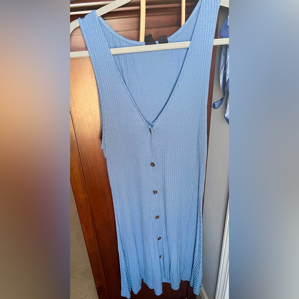 Roxy ribbed button up dress